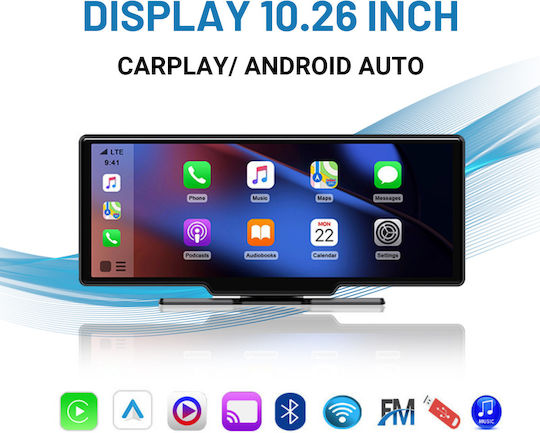 Тъчскрийн 10.26" Мултимедийна за Табло на Автомобил с Apple CarPlay / Android Auto / Bluetooth / GPS