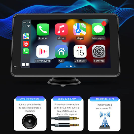 Οθόνη Αφής 7" Multimedia για Ταμπλό Αυτοκινήτου με Apple CarPlay / Android Auto / Bluetooth / GPS