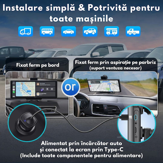 Ecran Tactil 10.26" Multimedia Pentru Tabloul De Bord Auto Cu Apple CarPlay / Android Auto / Bluetooth / GPS