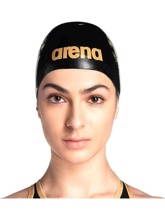 Arena Moulded Pro II Silicone Adults Swimming Cap Black