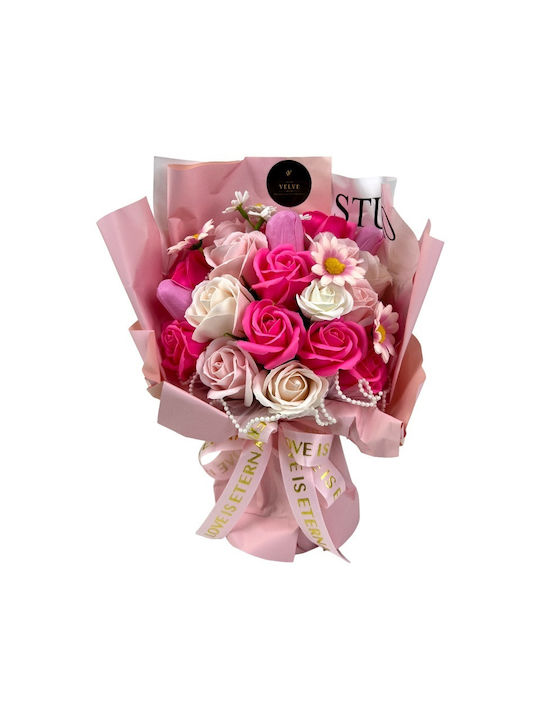 Eternal Floral Bouquet Artisan Flowers Soap Roses Tulips Pastel Pink Eternal Floral Bouquet Artisan Flowers Soap Roses Tulips Pastel Pink
