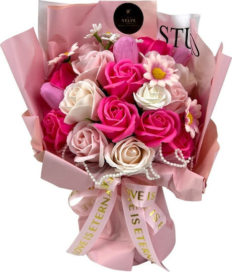 Buchet Floral Etern Artisan Flori Săpun Trandafiri Lalele Roz Pastel Buchet Floral Etern Artisan Flori Săpun Trandafiri Lalele Roz Pastel