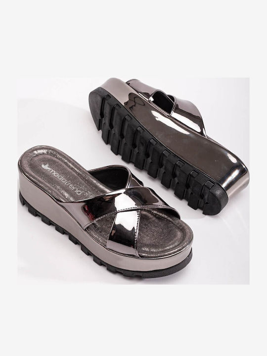 Platforme Dama Tip Slip On Argintii