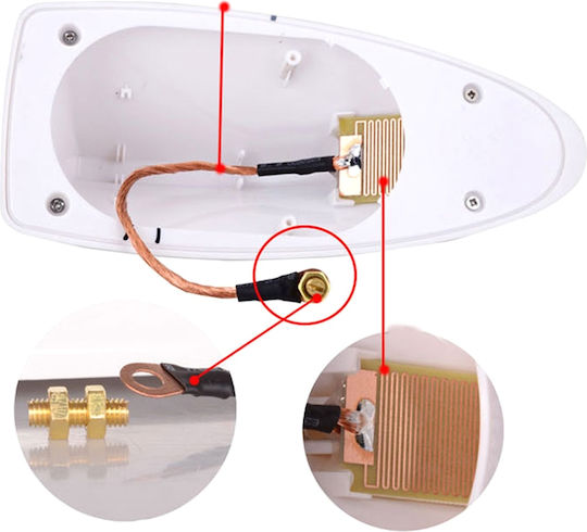 Alista Home Antenă Auto Plafon Rechin pentru Radio în Culoare Argintiu