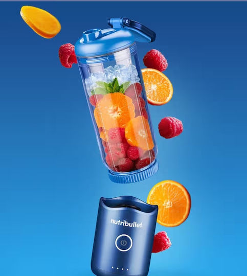 NutriBullet Flex Μπλέντερ με Πλαστική Κανάτα 590 ml 7.4V Sapphire Blue