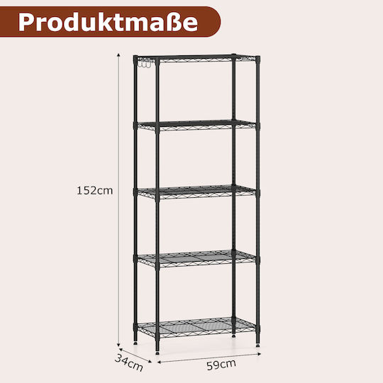 Costway Ραφιέρα Dexion 59x34x152εκ.
