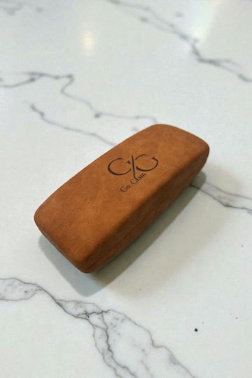 Square Eyeglass Case Suede Texture Brown Colour