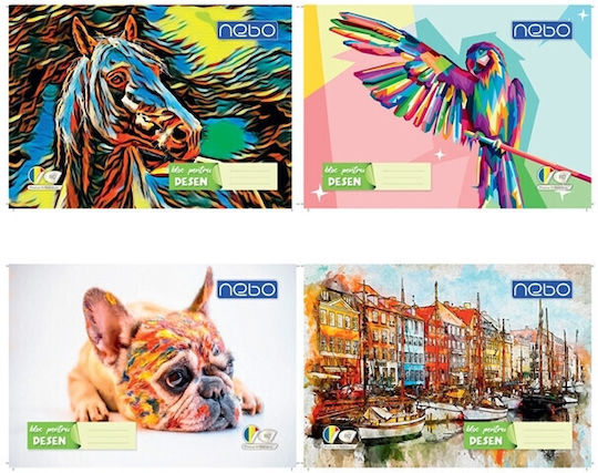 Bloc de Desen A4 120 G/m² 16 Foi Copertă Cu Design Multicolor