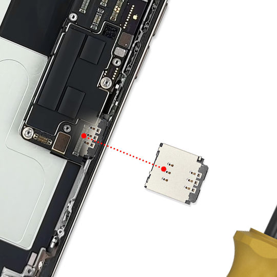 Clappio Nano Sim Card Reader Für iPhone 16 Pro Kompatibles Reparaturteil Grau