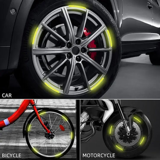 Set 20 Elemente Reflectorizante "Arc Roată" Mașini Biciclete Motociclete ATV-uri Scutere Culoare Argintie
