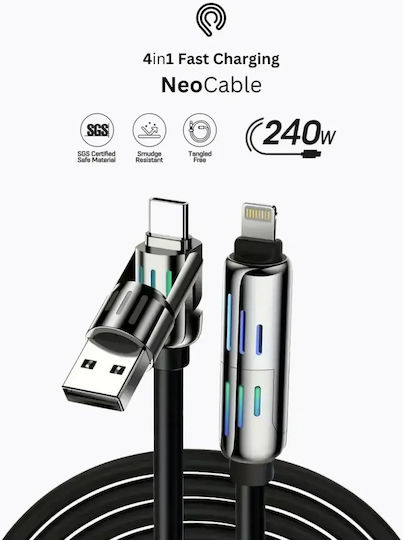 Hyperloq USB to Cable Πορτοκαλί 2m