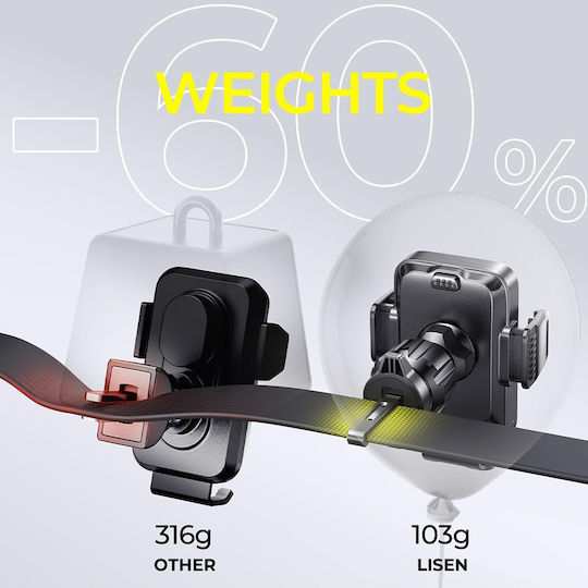 Lisen Car Mobile Mount with Adjustable Hooks Black