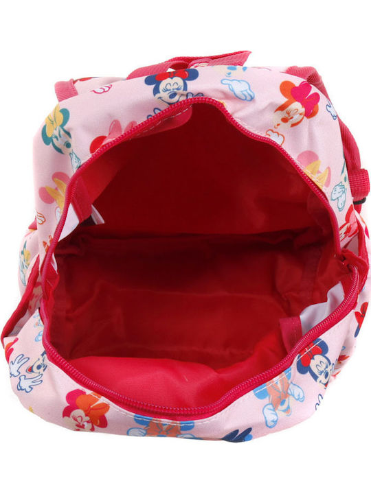 Minnie Mouse School Bag Backpack Elementary, Elementary Pink with Water Bottle Holder