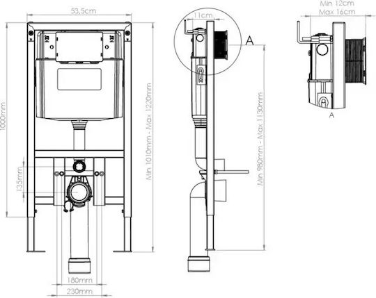 NOVA Built-in Plastic Low Pressure Rectangular Toilet Flush Tank