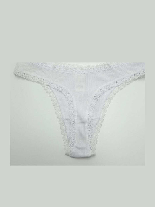 Damen-Slip mit Spitze Weiß
