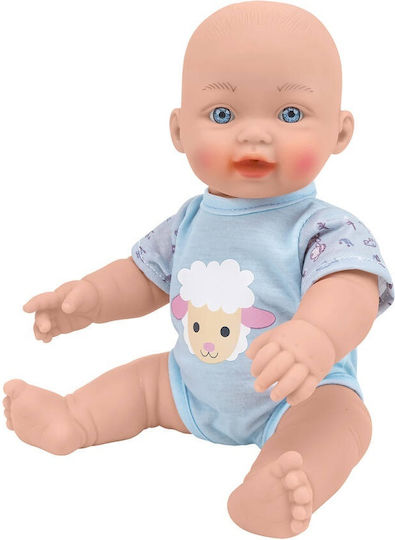 Păpușă Bebe Bea Lapte Accesorii Globo Bimbo Andy 30 Cm Salopetă Bleu