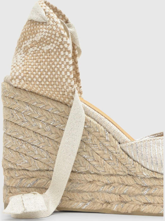 Joyce Plata Women's Leather Platform Espadrilles Silver