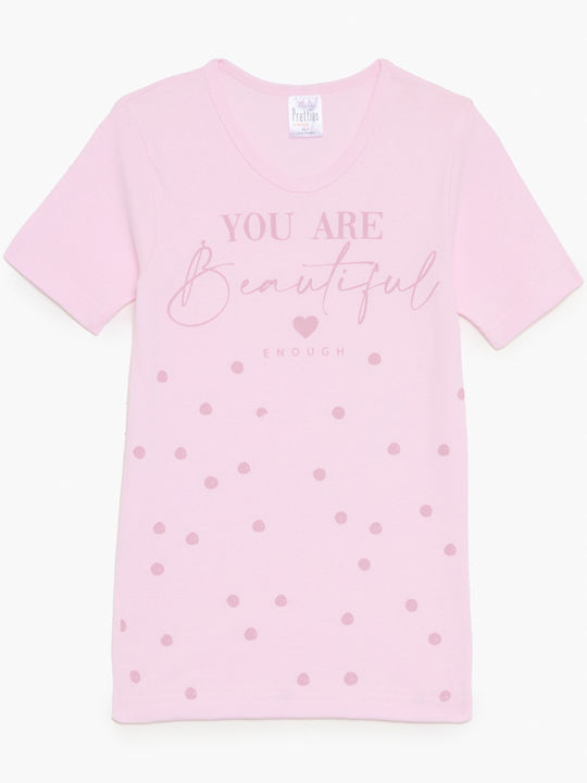 Pretty Baby Σετ Παιδικά Φανελάκια Κοντομάνικα Ροζ 6τμχ