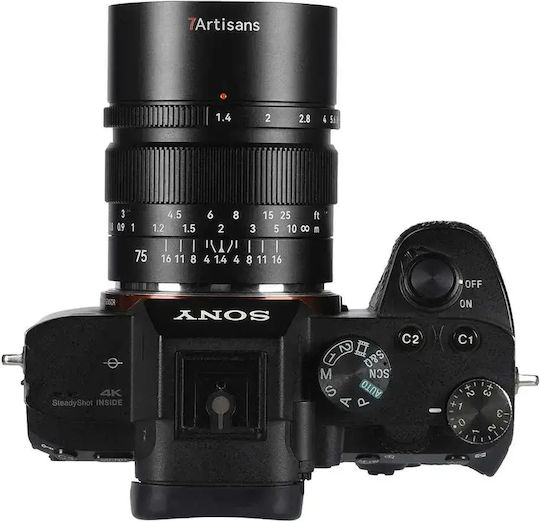 7artisans Full Frame Camera Lens 75mm f/1.4 Telephoto for Sony E Mount Black