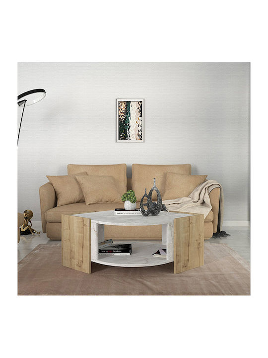 Στρογγυλό Κεντρικό Τραπεζάκι Marbel Ξύλινο Sapphire Oak Μ75xΠ75xΥ40εκ.