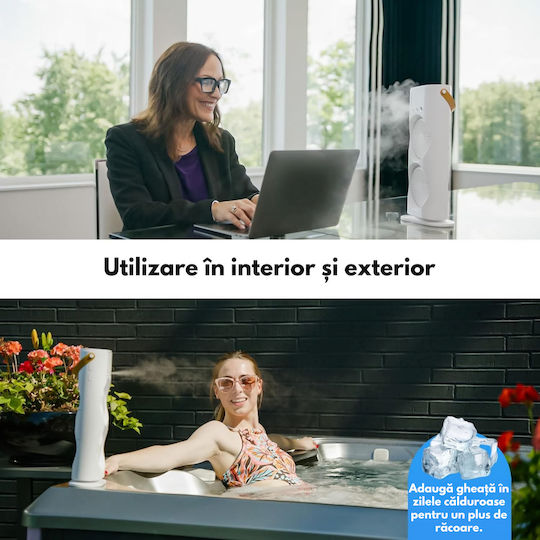 Dasbo Mini Portabil 2-în-1 Ventilator Pulverizator Fin Răcitor Aer Oscilație 90° Rotație 180° Umidificator Rezervor Apă 3 Niveluri Viteză USB Reîncărcabil Briză Proaspătă Confort Instant Utilizare Interior Exterior