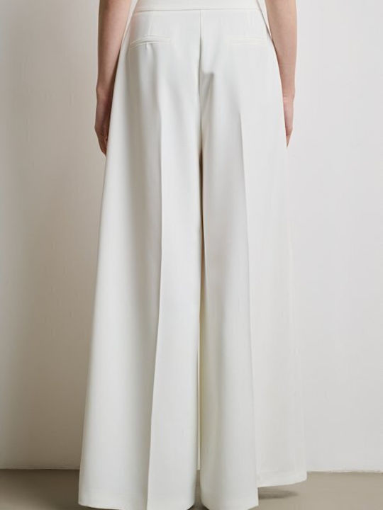 Damen Hoch tailliert Stoff Hose White