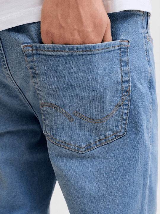 Men's Jeans Pants Elastic with Regular Fit Blue Denim