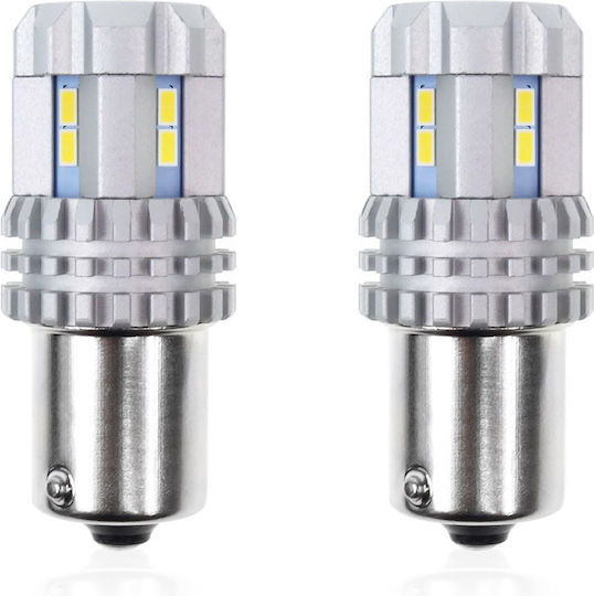 Set Lămpi Auto Led Canbus Compatibil P21 R5w/r10w 22 Smd Albe 12v/24v Proiectate Pentru Competiții Auto Off-road