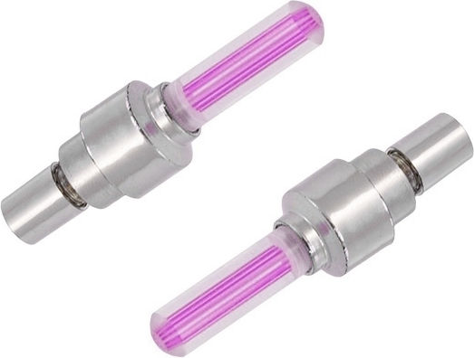 Set 2 Rosa LED-Ventilkappen mit Bewegungssensor