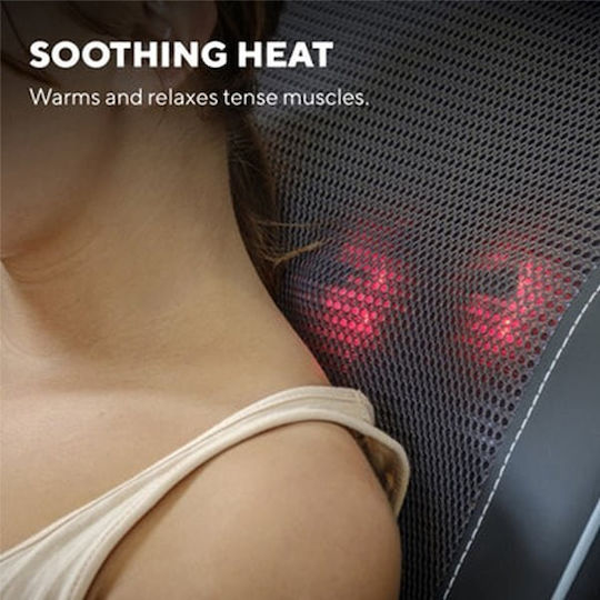 Homedics Seat Massage Shiatsu for the Waist, the Back, the Legs & the Hands with Vibration and Heating Function Gray