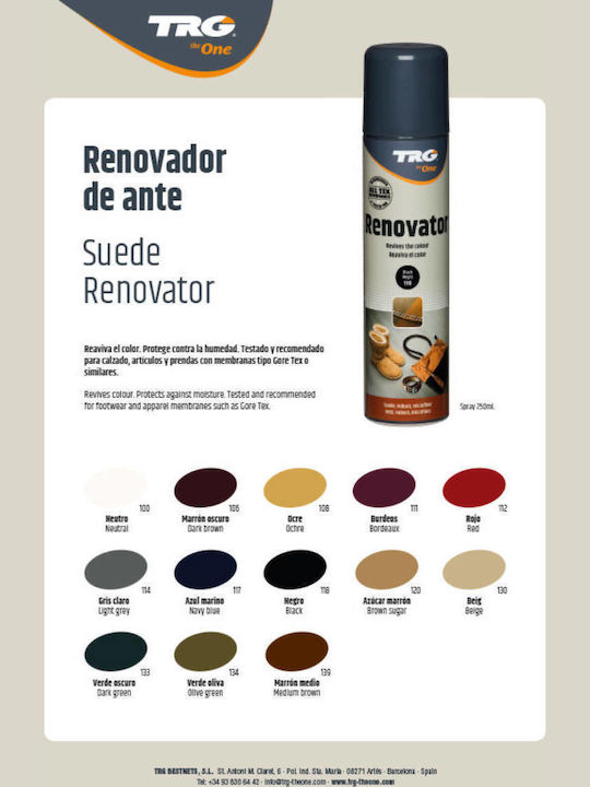 TRG Renovator Spray for Restoration and Protection of Nubuck Suede Microfiber Shoes Dark Green