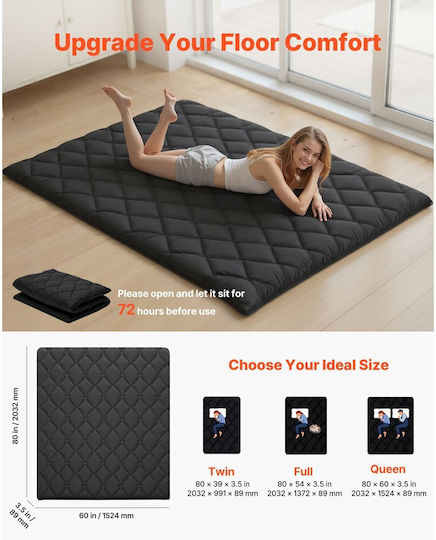 Vevor Exercise Mat Black (203.2x152.4x8.9cm)