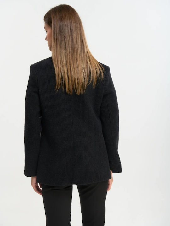 Fibes Kurz Damen Blazer Black