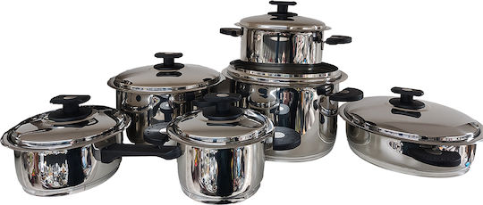 Cryspo Trio Βαθιά Ανοξείδωτη Κατσαρόλα 6.3lt / 24cm