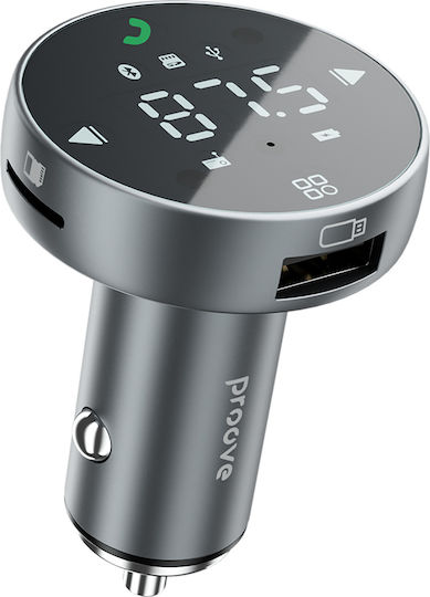 Proove Car Charger Fm Modulator Fmss30110003 Touch Screen Usb Type-c U-disk Tf Bluetooth 5.0 30w Grey