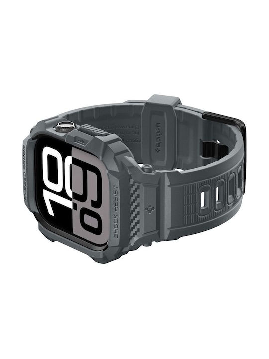Spigen Rugged Armor Pro 2 Silicone Case in Gray color for Apple Watch 11 46mm