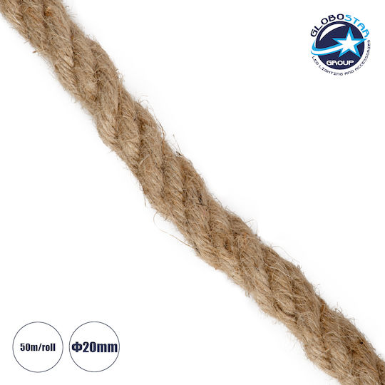 GloboStar Beige Rope Diameter 20mm with Length 50m Beige Knitted Rope D20mm x L50m