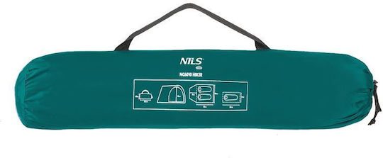 Nils Mountaineering Camping Tent Green 3 Seasons for 2 People Waterproof 3000mm 205x150x105cm