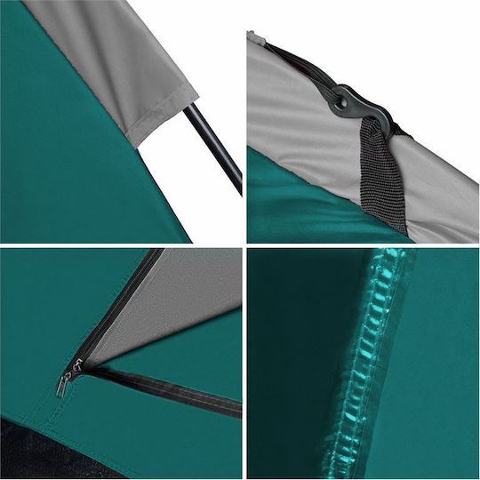 Nils Mountaineering Camping Tent Green 3 Seasons for 2 People Waterproof 3000mm 205x150x105cm