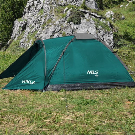 Nils Mountaineering Camping Tent Green 3 Seasons for 2 People Waterproof 3000mm 205x150x105cm