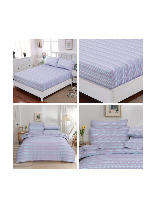 Casa Colori Pillowcase Set with Envelope Cover Striped 50x70cm.