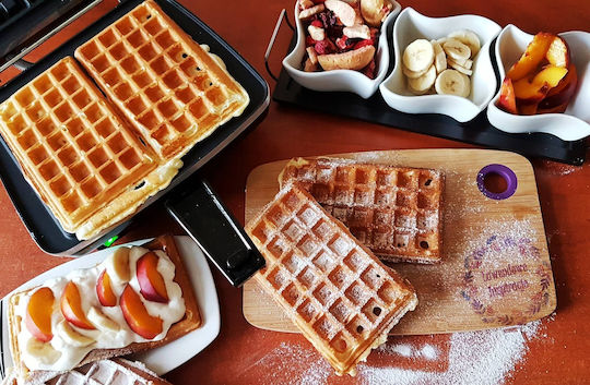 Dezal 301.5.1 Lwn Dezal Waffeleisen für Rechteckige Waffeln 2 Leistungssätze 1300W