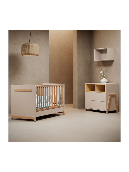 Baby Dresser with 2 Drawers Ecru 94x51x88cm