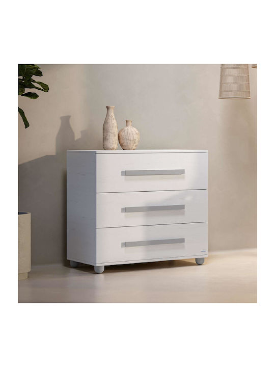 Smart Baby Dresser with 3 Drawers White 94x51x88cm