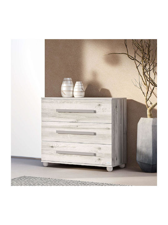 Alaska Baby Dresser with 3 Drawers Ecru 94x51x88cm