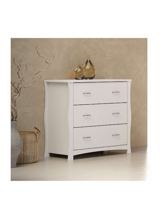 London Baby Dresser with 3 Drawers Ecru 94x50x91cm
