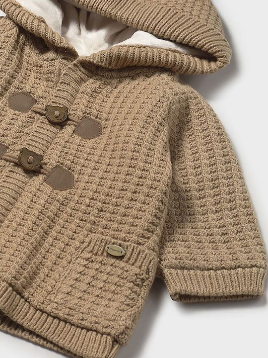 Kinderstrickjacke Baumwolle mit Kapuze BEZ