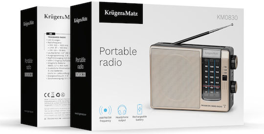 Kruger & Matz KM0830 Portable Radio Gray