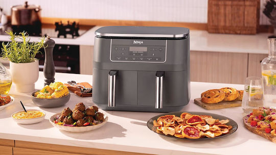 Ninja Air Fryer with Double Detachable Bucket 7.6lt Gray DZ300EU