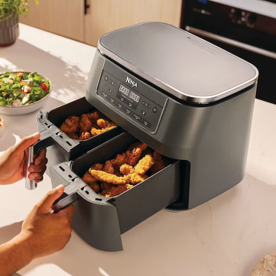 Ninja Air Fryer with Double Detachable Bucket 7.6lt Gray DZ300EU
